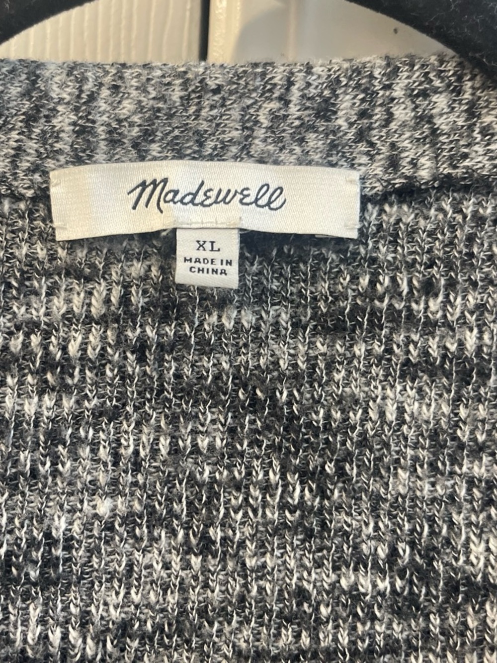 Madewell Women’s Black & White Marled Crewneck Sweater